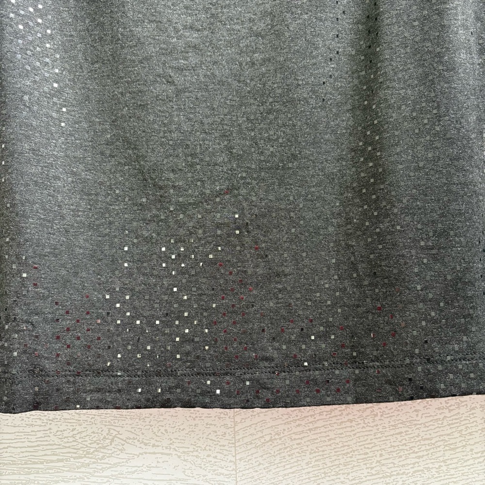 St. John Paillettes Charcoal Gray Micro Square Sequin Stretch Tank Top, Large - Picture 8 of 11